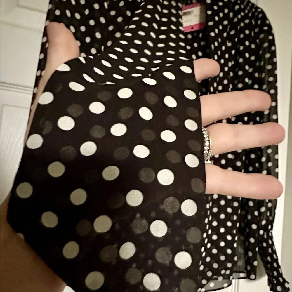 RARE KATE SPADE NWT domino dot chiffon top— size XS